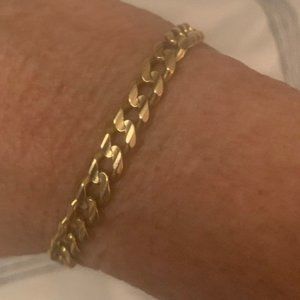 14k Italy solid gold heavy cuban link bracelet